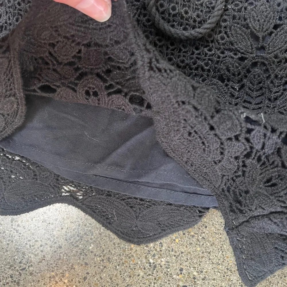 Abercrombie & Fitch black crochet